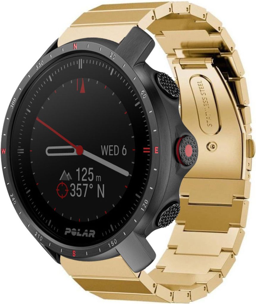 Strap-it Metallarmband - Kompatibel mit Polar Grit X ProArmband Ersatzarmband Edelstahl Gliederarmband Sportuhr zubehör für smartwatch 22mm Armba...