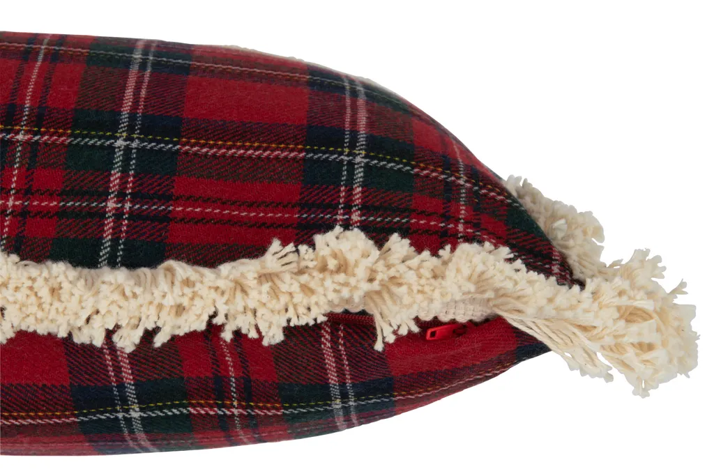 Coussin Plaid Confortable pour Canapé J-Line Rouge/Vert Style Noël - 3