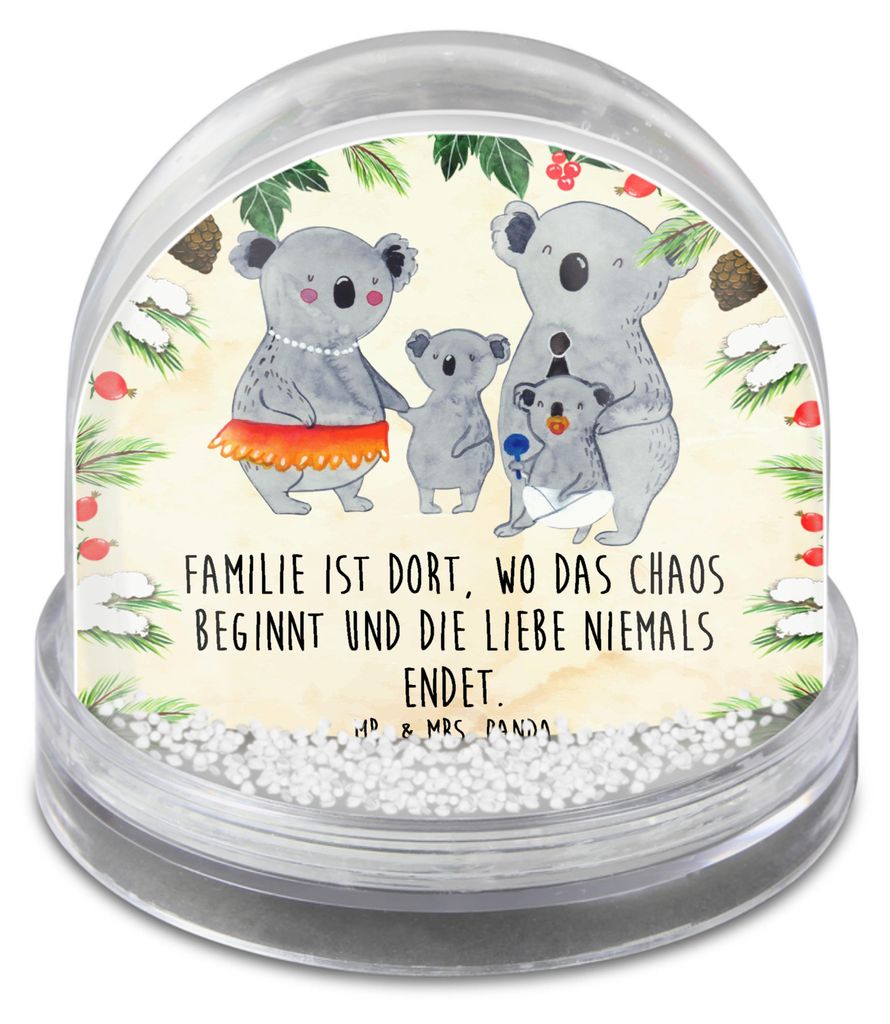 Mr. & Mrs. Panda Schneekugel Weihnachten Koala Familie - Naturpapier - Geschenk, wasserkugel, Muttertag, schnee kugel, Papa, Kinder, dekoartikel, K...