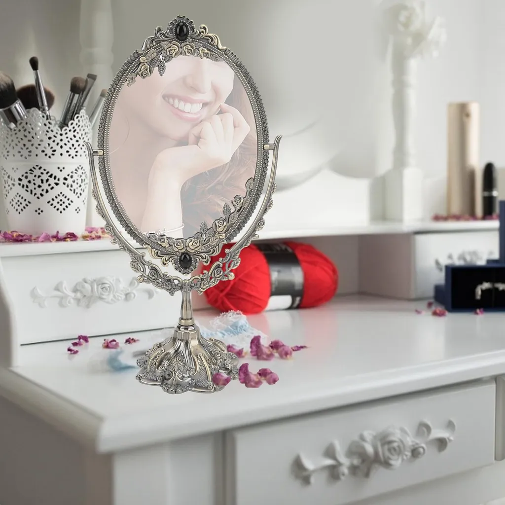 Miroir de maquillage rétro bronze petit modèle pour coiffeuse - 2