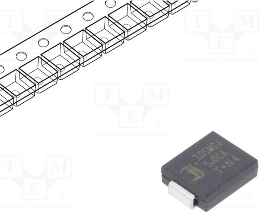 1x Diode: TVS 326A 6,4÷7,2V Bidirektional 3kW 5% SMC 3.0SMCJ5.0CA Tran bidirekti