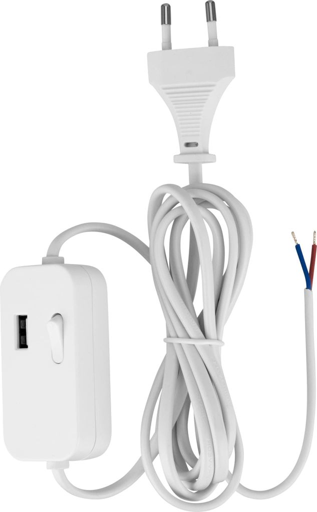 REV Zuleitung mit Schalter und Eurostecker 2m | weiß