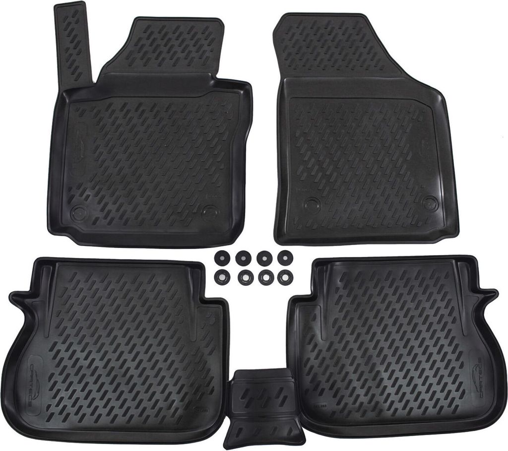 J&J AUTOMOTIVE | 3D Design Gummimatten Gummifußmatten Für Volkswagen Caddy 2015-2020, Schwarz, Anti-Rutsch, Ohne Geruch, mit Tunnel, Allwetter, 3...