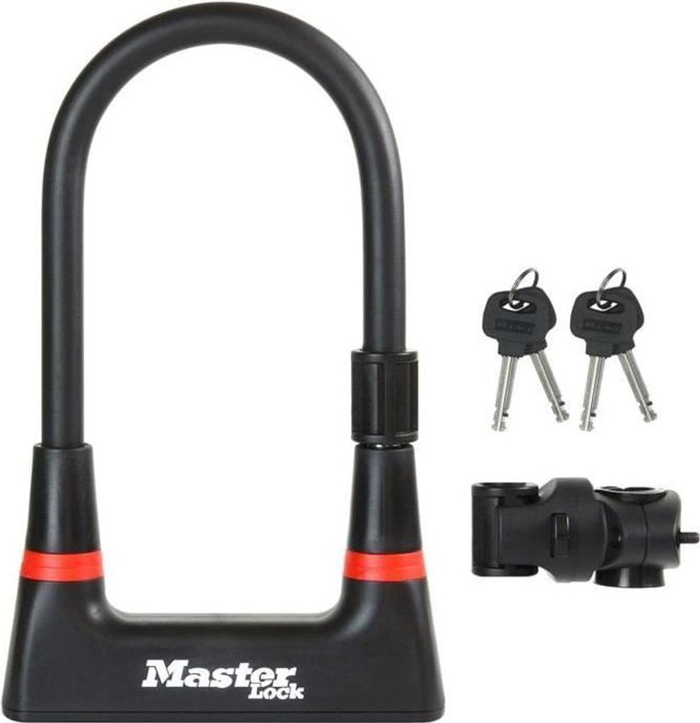 Fahrrad U-Schloss, Master Lock 8279EURDPRO, 14 mm Bügel, Gehärteter Stahl, Schlüssel Zylinder, 10,4 cm Breite, 21 cm Bügelhöhe