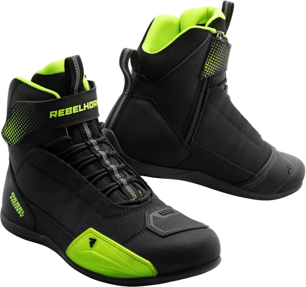 Rebelhorn Swift Motorrad Schuhe, schwarz/gelb, 38