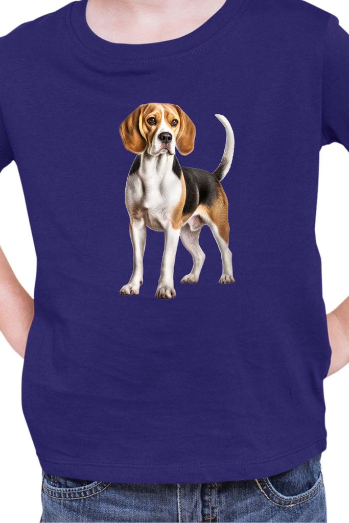 Kinder T-Shirt Dogs Breeds Beagle Dog Breed 007, 7-8 Jahr - 128 / Dunkelblau