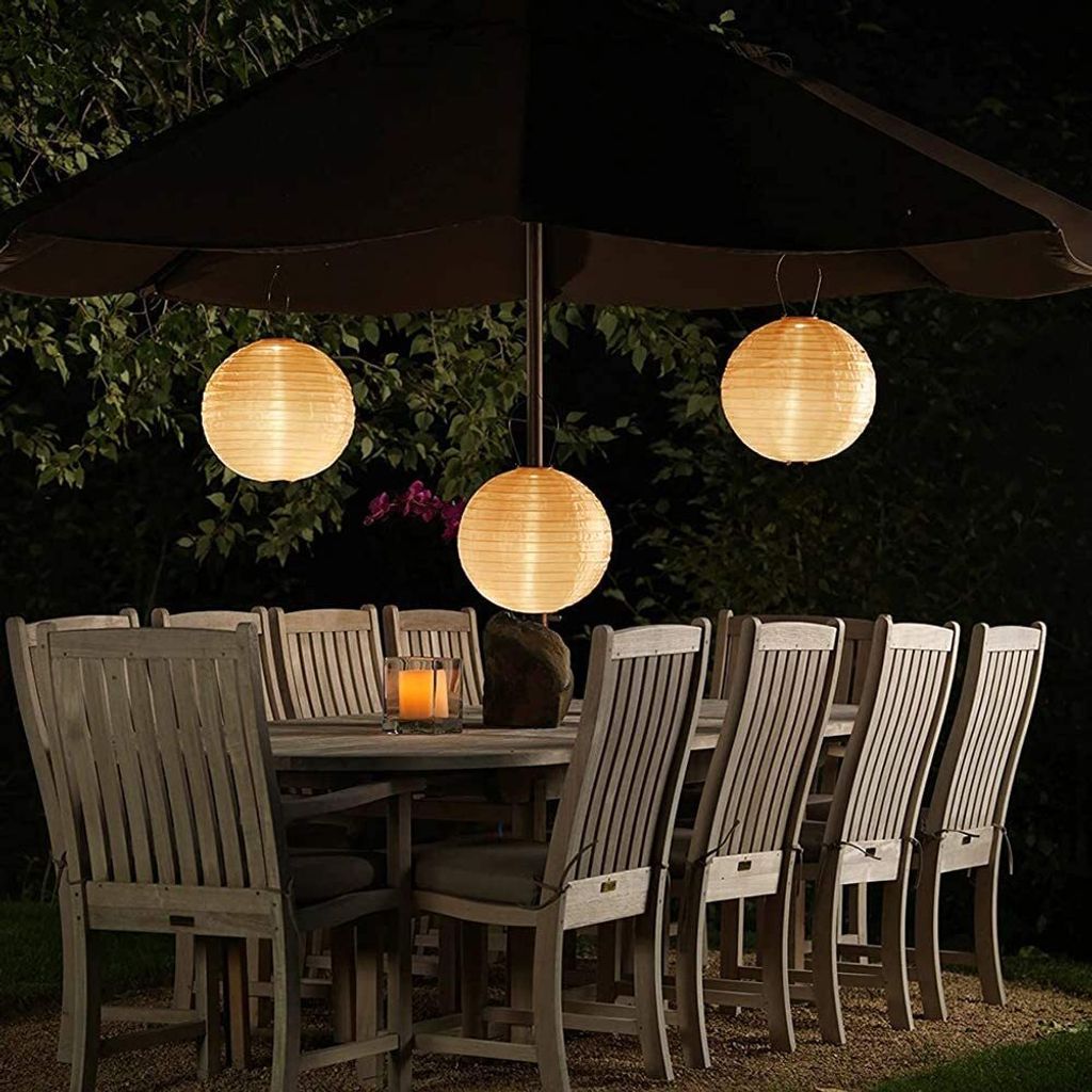 Solar Lampion weiß - Regenfeste Solarlampe - Hochzeit Fest Produktbild 7