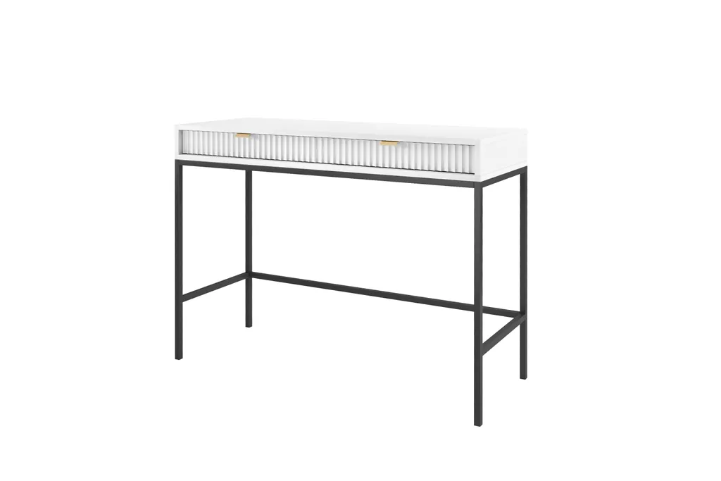 MINIO Coiffeuse NOVA Blanc avec Pieds en Métal - Console Coiffeuse Design - 4