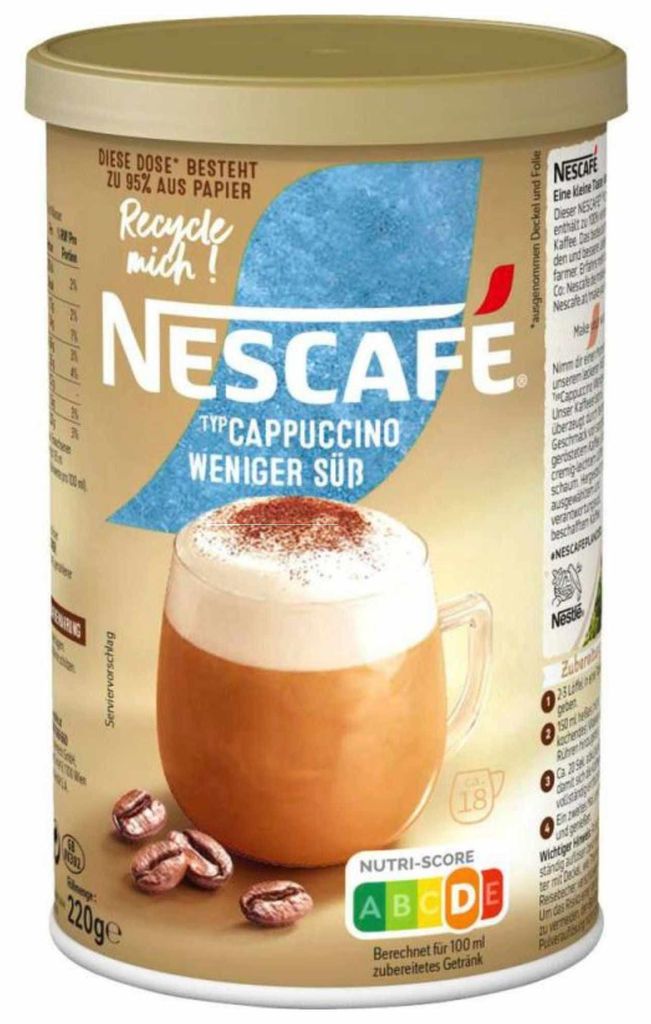 Nescafé Typ Cappuccino Weniger Süß 220g