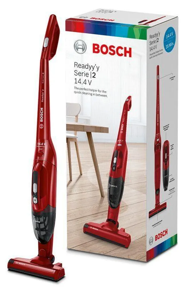 Aspirapolvere Bosch BBHF214R Rosso: Design 2 in 1 Salvaspazio 14.4V