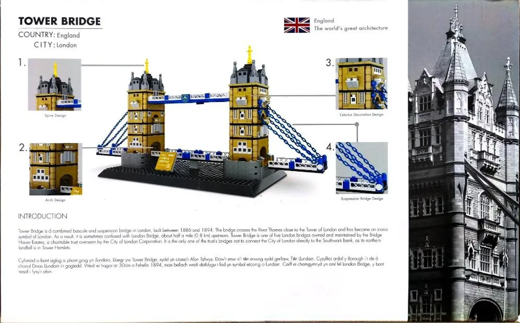 Construisez le Tower Bridge Wange 4219 : Kit Complet Architecture 970p