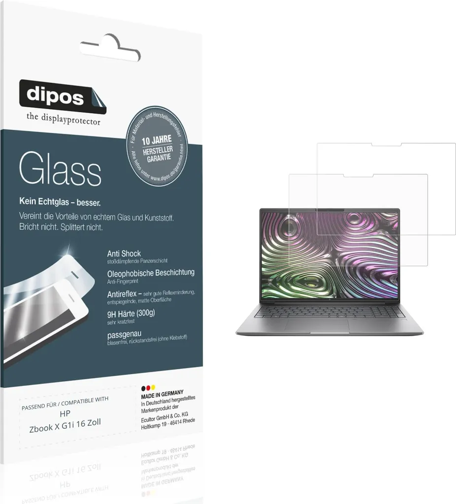 2x Pellicola Protettiva HP Zbook X G1i 16" Vetro Flessibile 9H Opaco