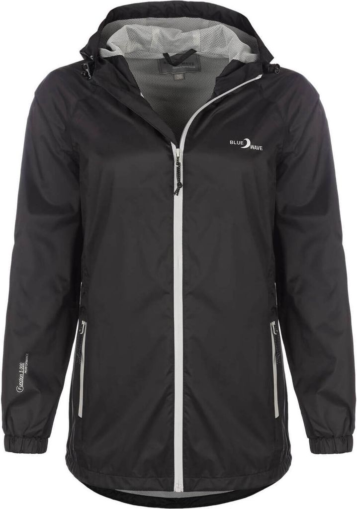 Blue Wave Damen Funktionsjacke Fabienne - Outdoor-Jacke Regenjacke Wander- und Fahrradjacke in Schwarz Größe 54