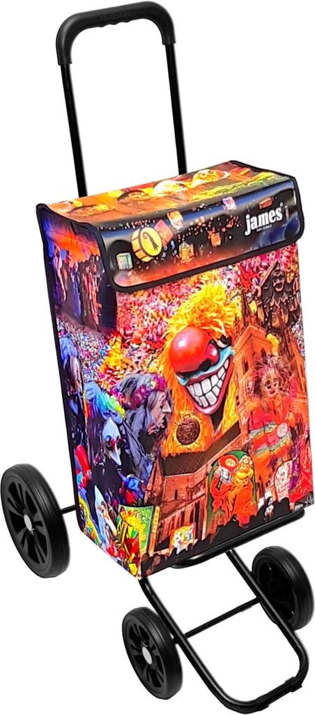 James Einkaufstrolley - FASNACHT - stabiler Einkaufswagen mit individuellem Design - einfarbig: rot in Ausführung: Quattro-4Raeder