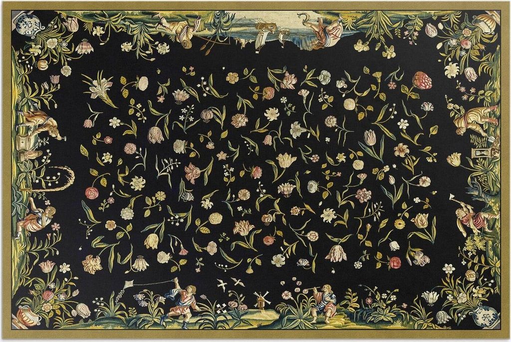 Verstreute Flora, kleine Vintage-Blumen – Vinylteppich – 80x120 cm – Outdoor Teppich – Terrasse – Wetterfest – Modern