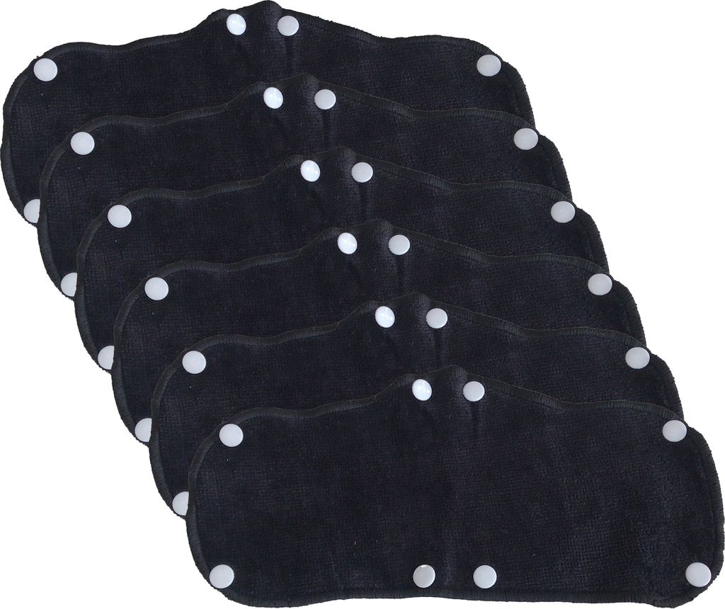 6pcs/Set Good Absorption Sweatband wiederverwendbares polyester hautfreundlicher feiner Textur Helm Schweißgurt für Arbeiter-Schwarz