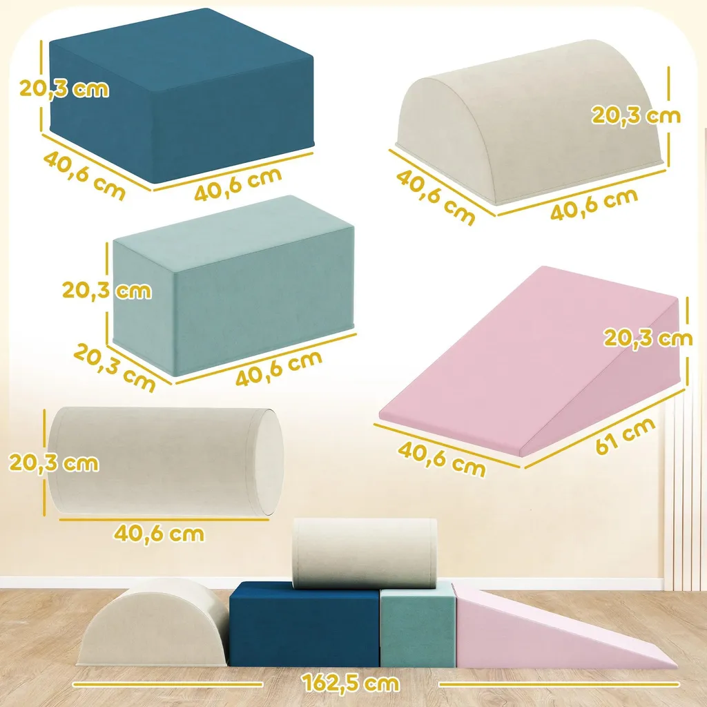 Blocs de construction en mousse enfant - Set de 5 pièces multicolores - 3