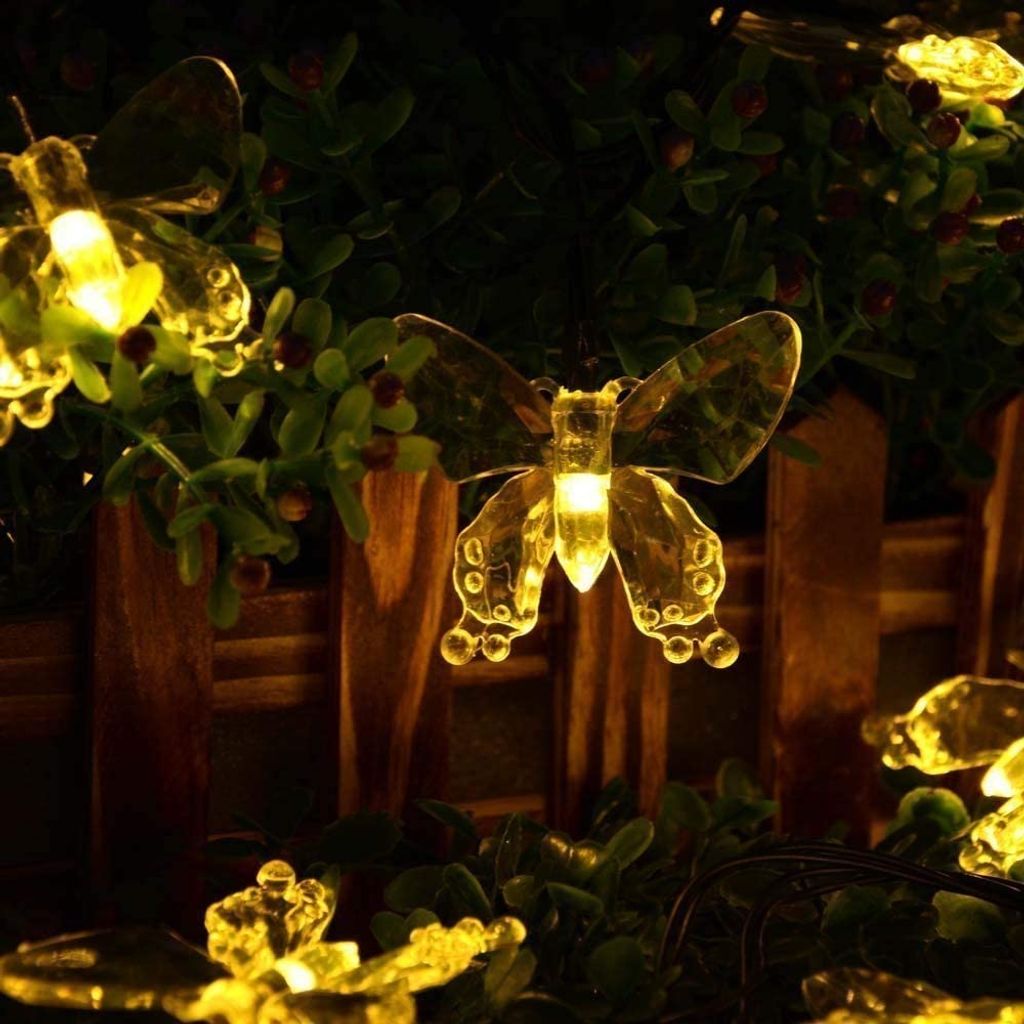 50 LED Solar Lichterkette Solarleuchte Gartenbeleuchtung Blumen Lichterkette 