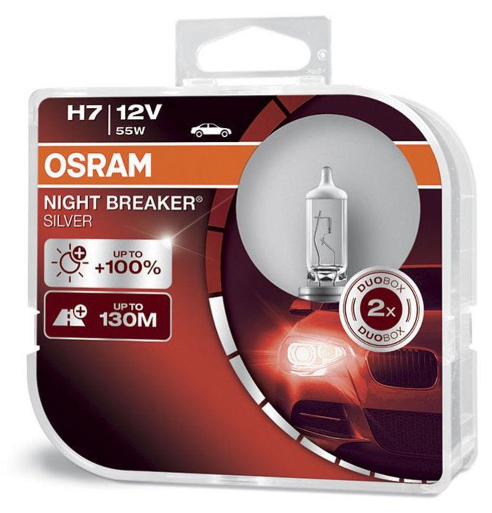 Osram Night Breaker Silver Glühlampen H7 12V 55W 2 Stück Produktbild 