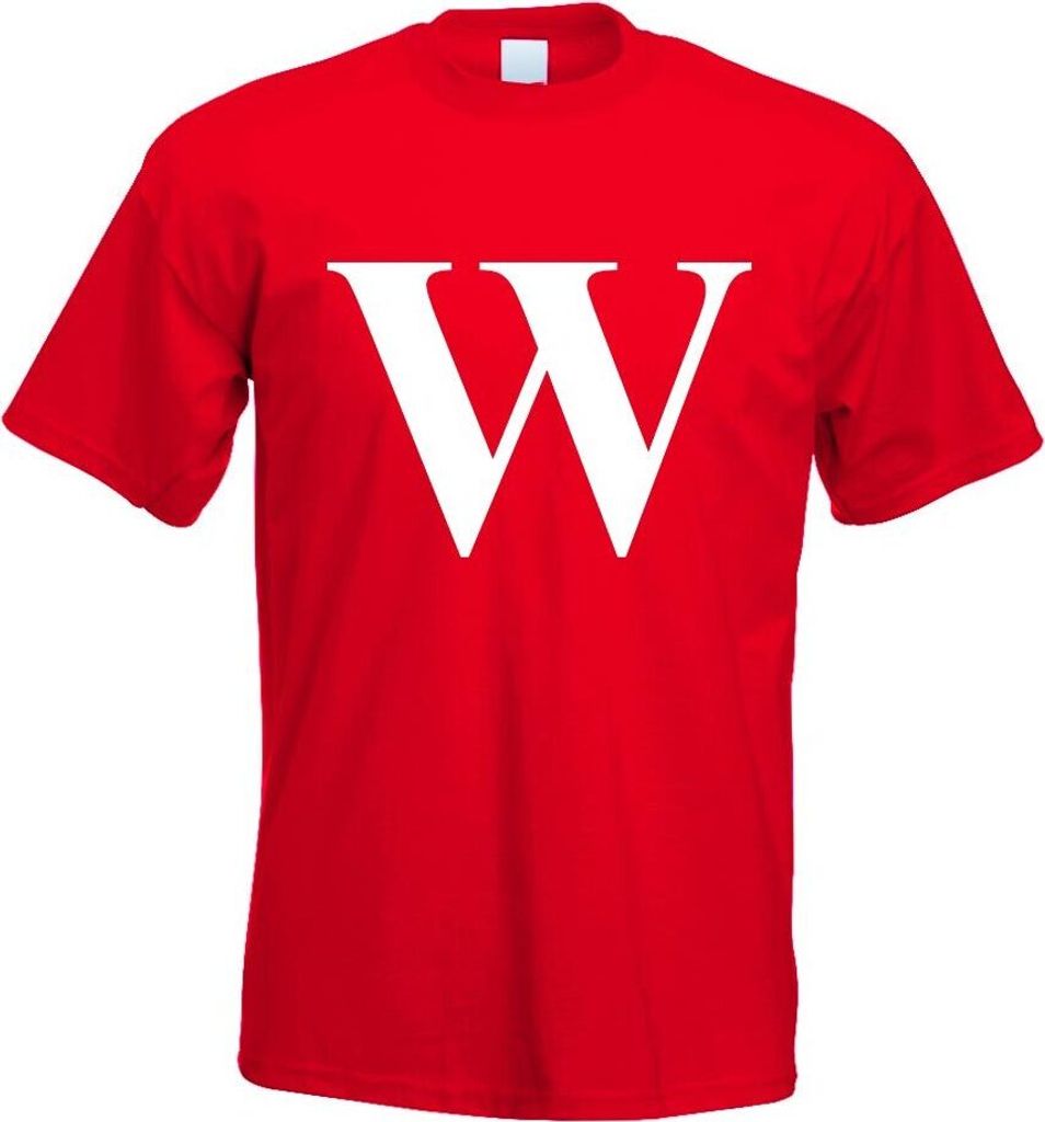 Kiwistar - T-Shirt - rot - Buchstabe W - Alphabet Motiv Bedruckt Funshirt Design Print - mit Motiv Bedruckt - Funshirt Design - Sport - Freizeit - ...