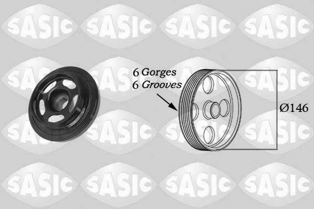 Poulie damper moteur SASIC compatible Classe C et E - Pièce auto 185mm