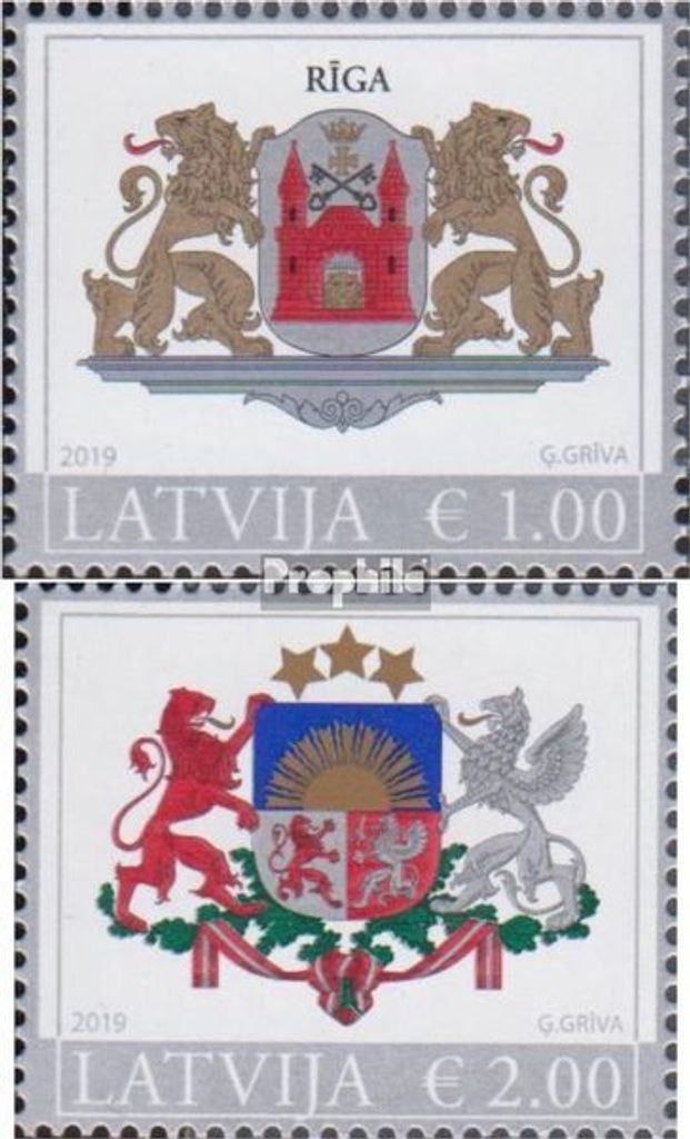Briefmarken Lettland 2019 Mi 935II-936II (kompl.Ausg.) Produktbild 