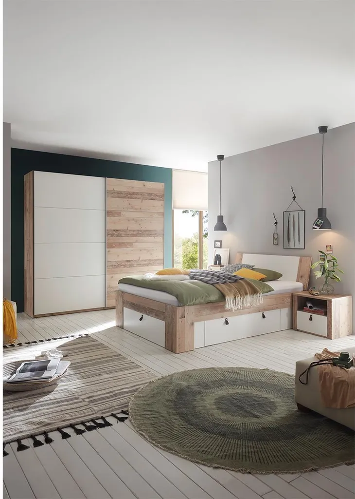 Rangement de Lit Chery : Table de Chevet Large 55cm Bois Clair - 5
