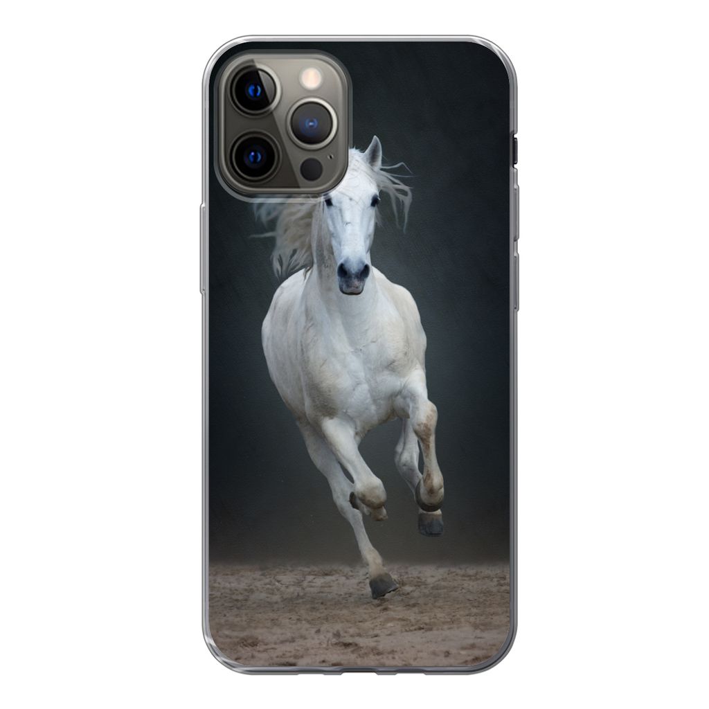 MuchoWow Handyhülle Schutzhülle Hülle für iPhone 13 Pro Pferd - Pilz - Sand Silikon Softcase Handy Hülle - Handy-Tasche