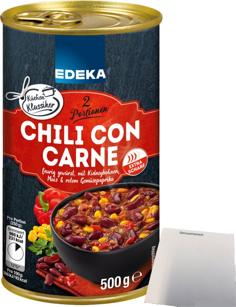 Edeka Chili con Carne feurig gewürzt mit Kidneybohnen Mais Produktbild 