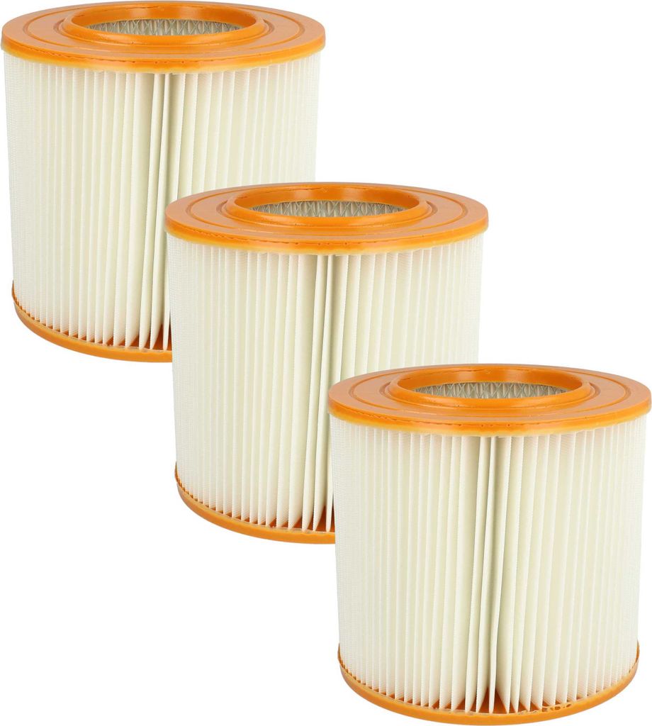 vhbw 3x Faltenfilter kompatibel mit Allaway C30, A40, A50, A Serie (nach BJ 1991), A30, AW1700, AW2000, A60 Staubsauger - Patronenfilter Orange Weiß