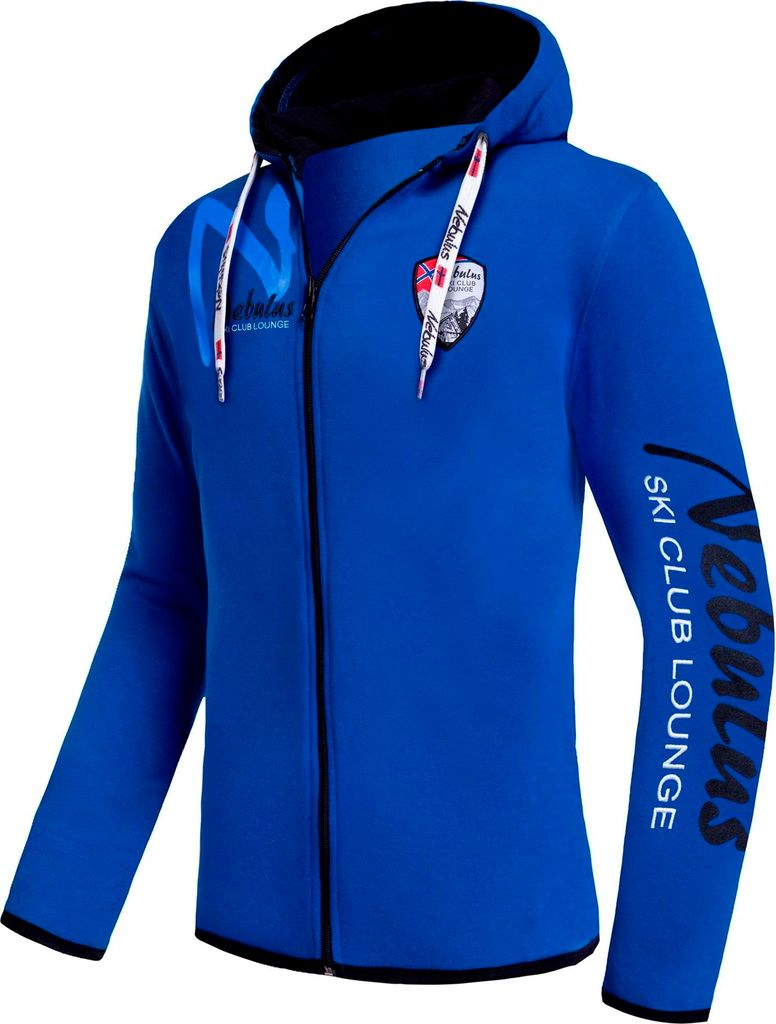 Nebulus Sweatjacke CLUBLOUNGE Herren, Jacke, praktische Kapuzenjacke, P6382 - Herren, kobaltblau, XL