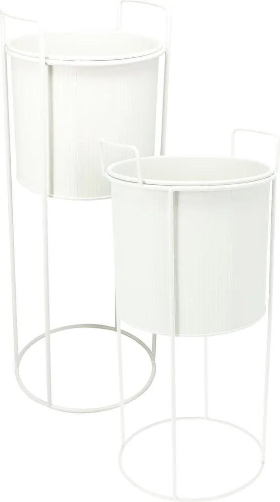Pots en métal IDEM lot de 2 pièces blanc - Cache-pots design intérieur