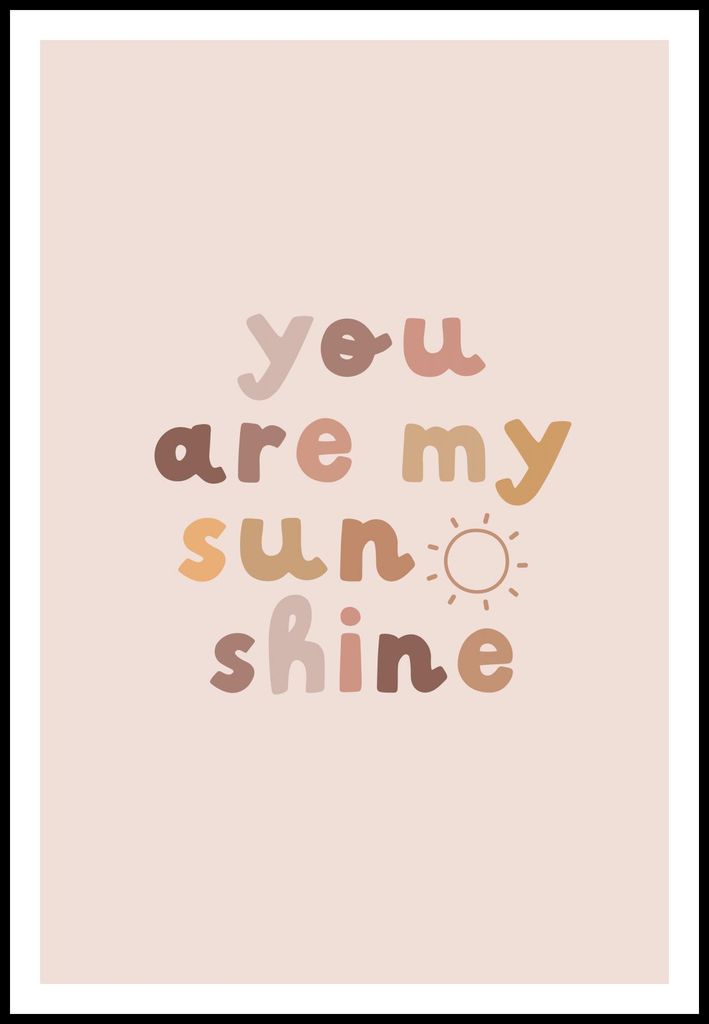 Plakat 61x91,5cm Muster für Kinder, Mädchen fürs Zimmer - Sunshine