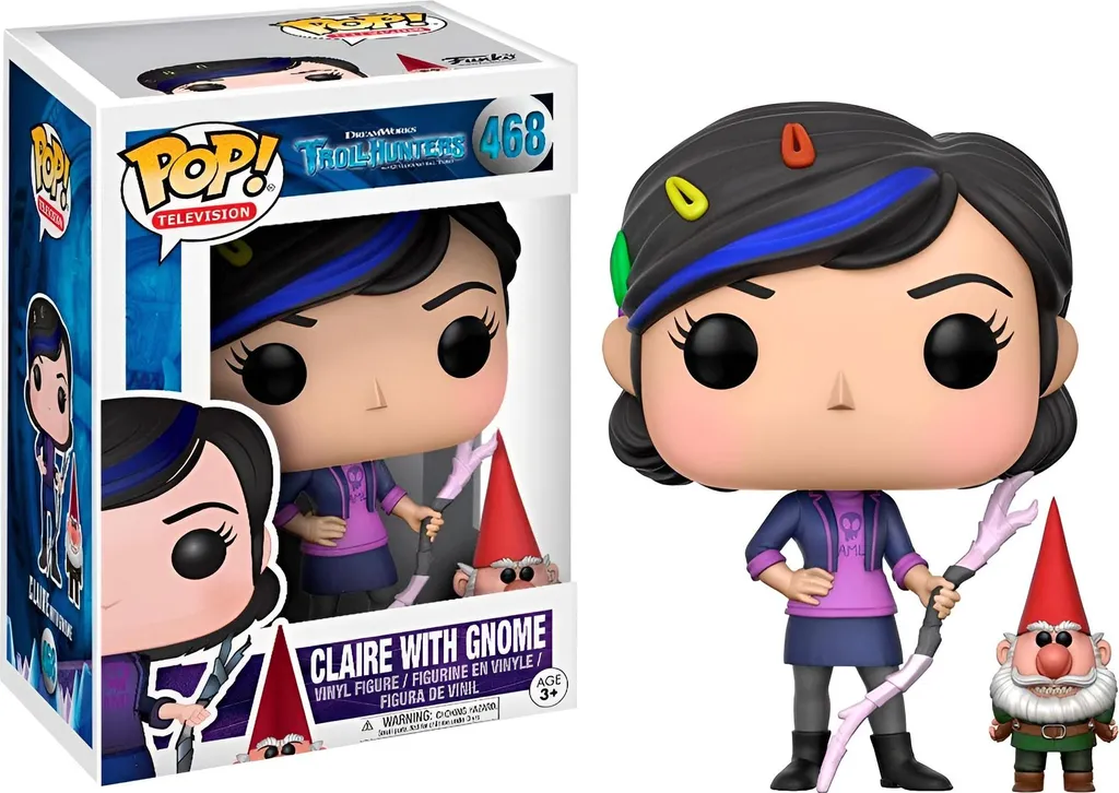 Funko Pop Trollhunters Claire avec Gnome n°468 en Vinyle Haute Qualité