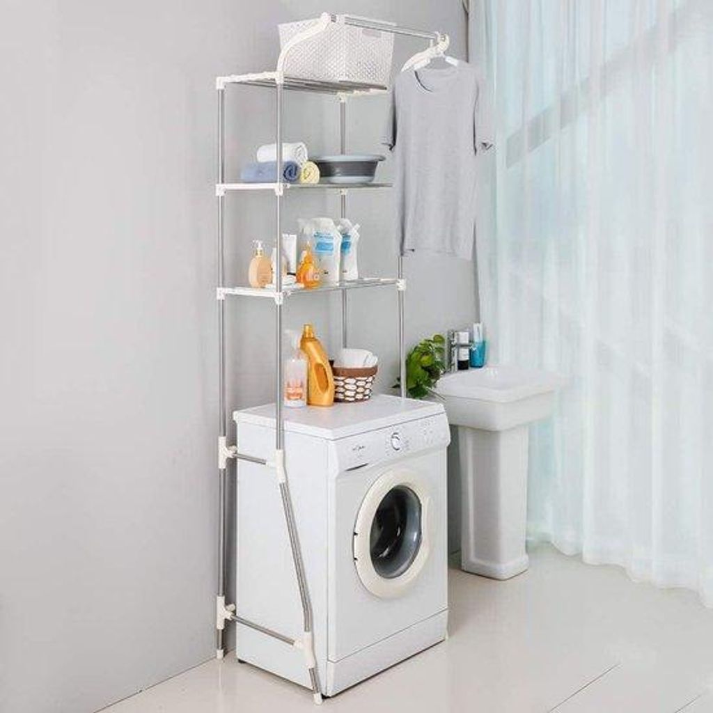Waschraum-Regal – 3-stöckiges Regal über der Waschmaschine – Platzsparende Regale für die Badezimmerorganisation – Waschmaschinenregal in ...