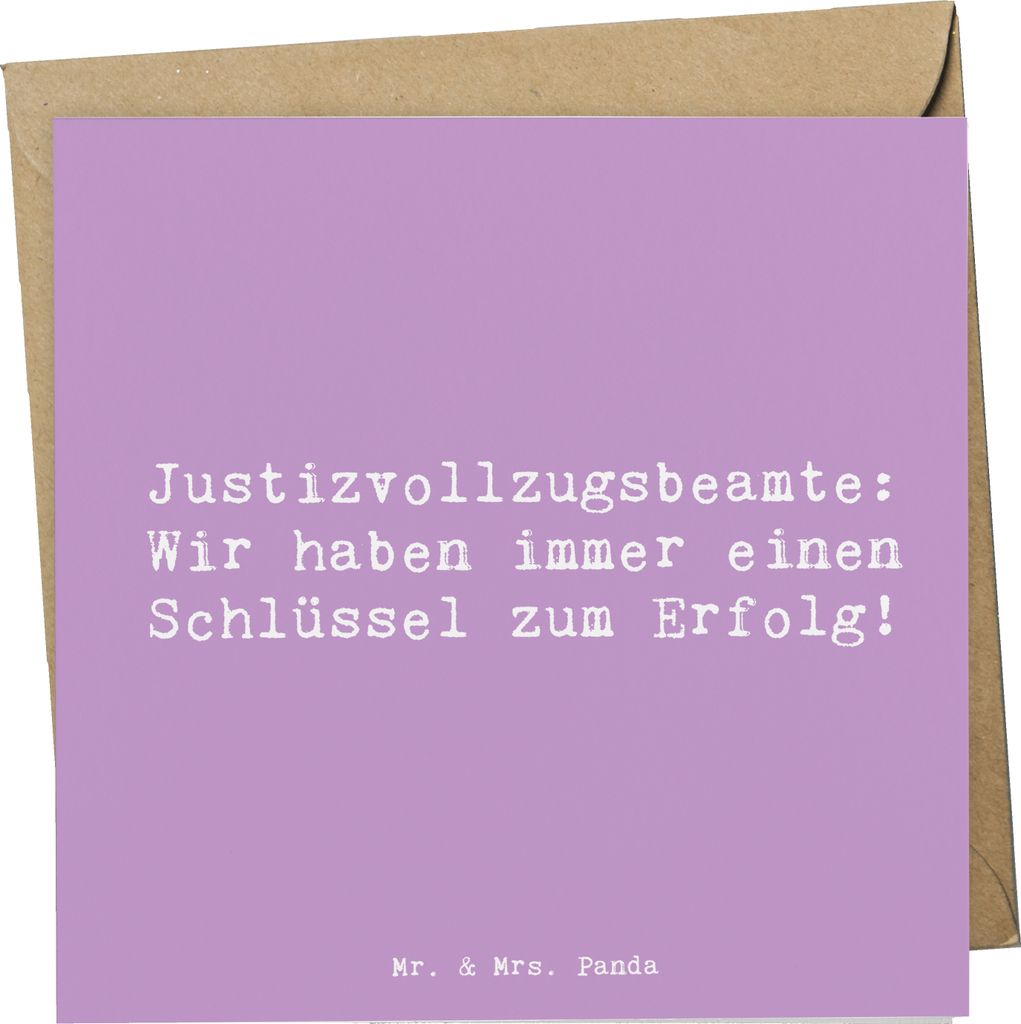 Mr. & Mrs. Panda Grußkarte Spruch Justizvollzugsbeamter Erfolg - Lavendeltraum - Geschenk, faltkarte, Vollzugsbeamter, Berufsleben, Berufspassion,...