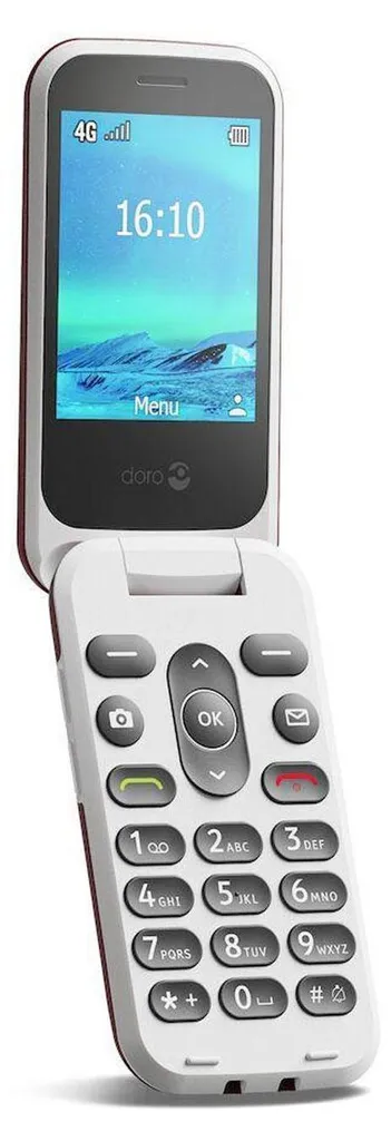 Mobile Doro 2820 Rouge Facile à Utiliser sans Chargeur Mural Secteur USB - 5