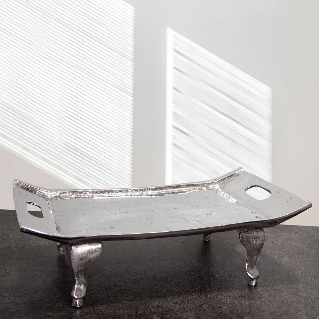 Etagere, 1 Etage, groß, Rechteckig, Aluminium, gebürstet, Henkel