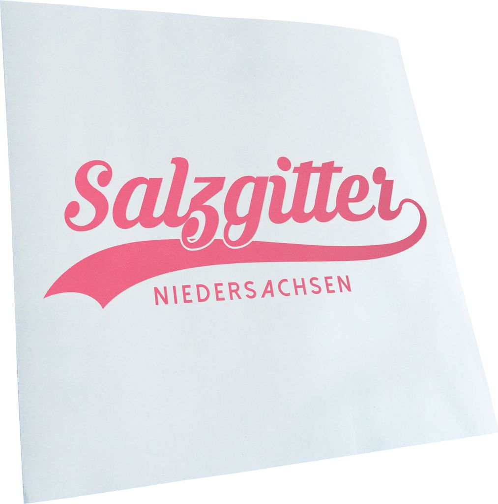 Kiwistar - Autoaufkleber - Salzgitter Niedersachsen - Hellrosa - 40x14cm - Aufkleber für Auto, Laptop, Fahrrad, LKW, Motorrad Mehrfarbig JDM Decal...