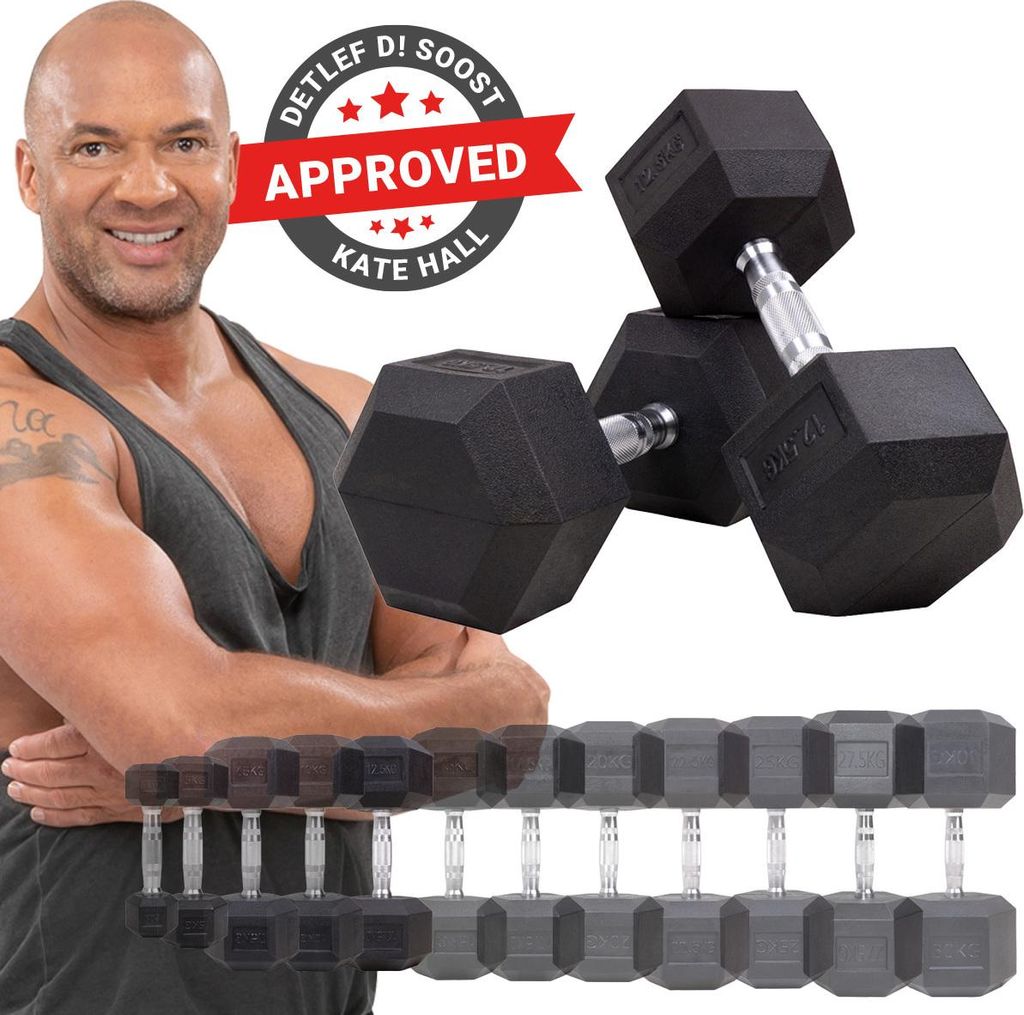 Miweba Sports Hexagon Kurzhantel 2er Set HGH100 | Gusseisen Produktbild 