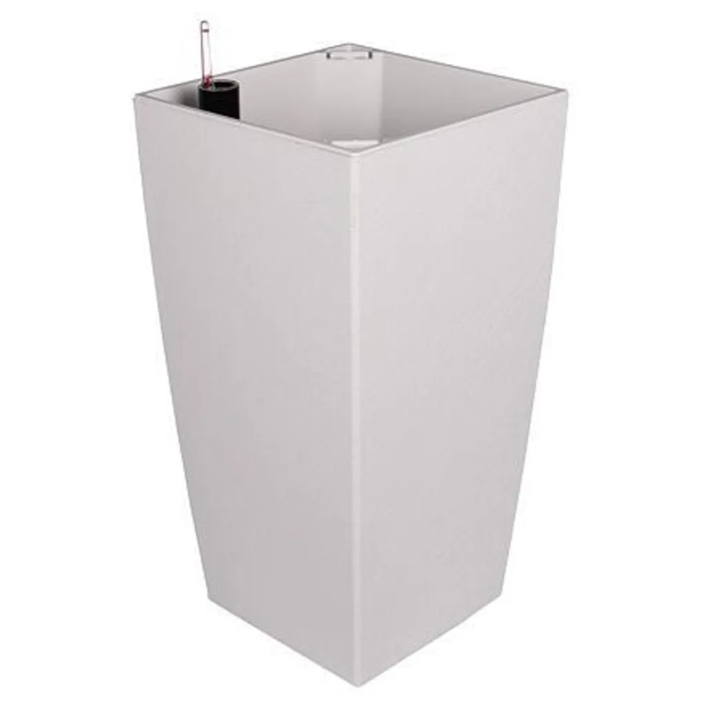 Plastkon Delto Stone Bac à Plantes Auto-Arrosant Blanc 30 x 58 cm