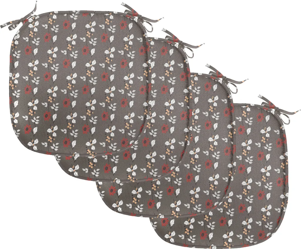 Set 4 Cuscini ABAKUHAUS 40x40 - White Peach Taupe Floral Design