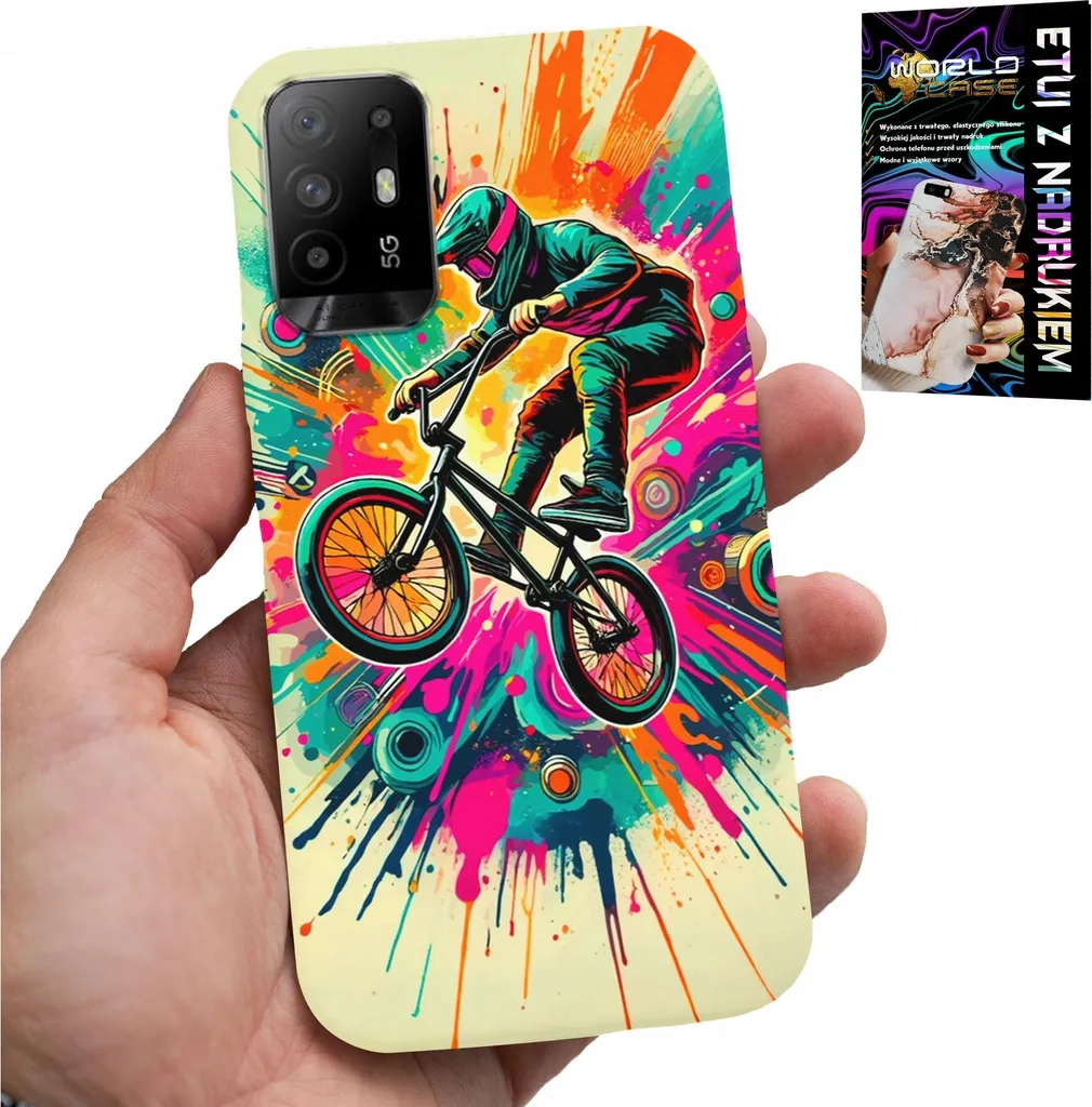Custodia Oppo Reno 5Z / A94 5G Bici BMX Triki Sport + Vetro 9H