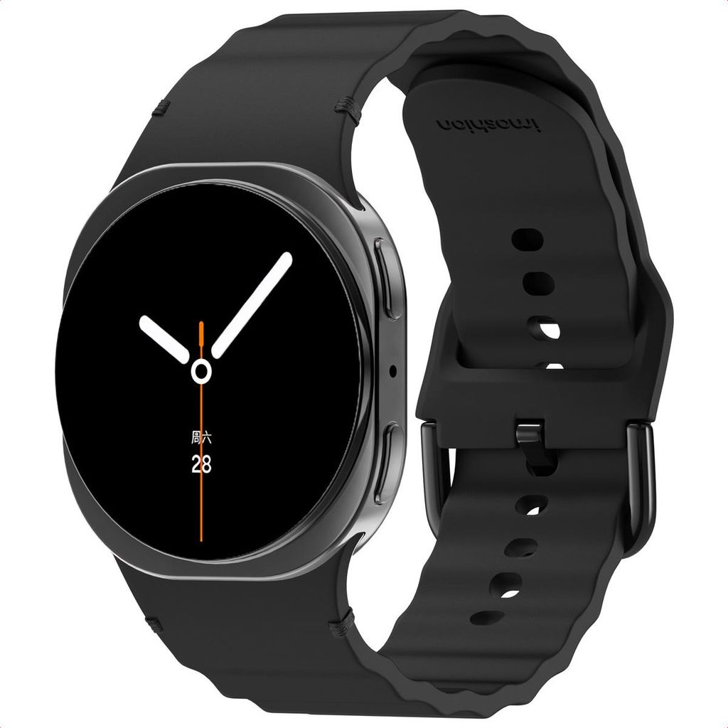imoshion Wave Silikonarmband für das Samsung Galaxy Watch 8 (40/44mm) / Classic (46mm) - Schwarz