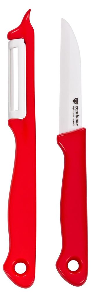 GRÄWE Keramik 2er Set Messer + Schäler ROT Produktbild 