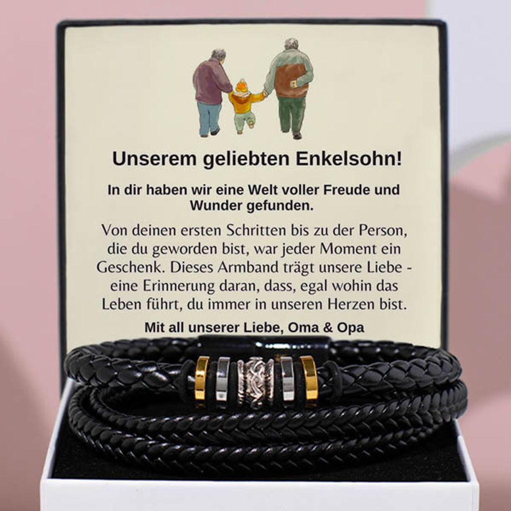 Herren Armband - Geschenk für Unserem geliebten Enkelsohn! Produktbild 