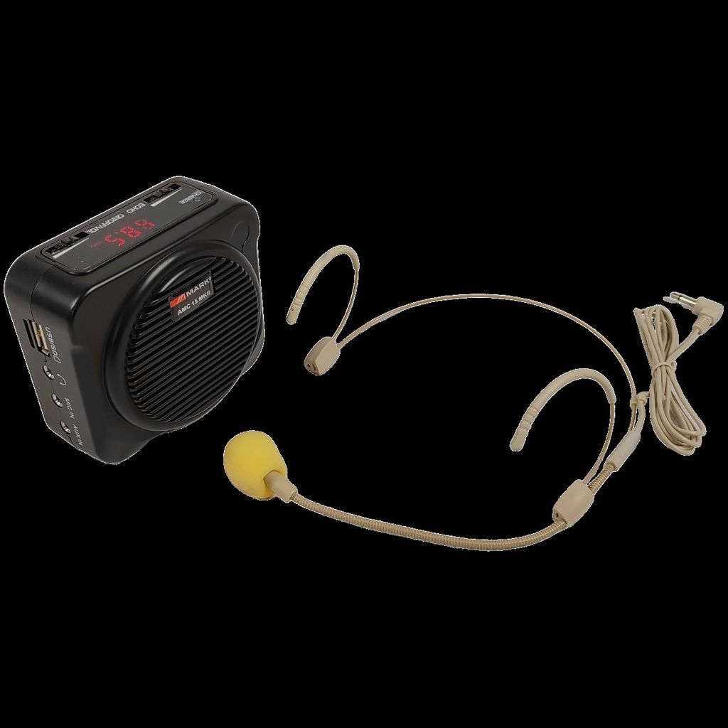 Soundsystem AMC 15 MKII mit Kopfbügelmikrofon, Bluetooth, FM-Radio, 8W, 4h Akku, 95x45x85mm