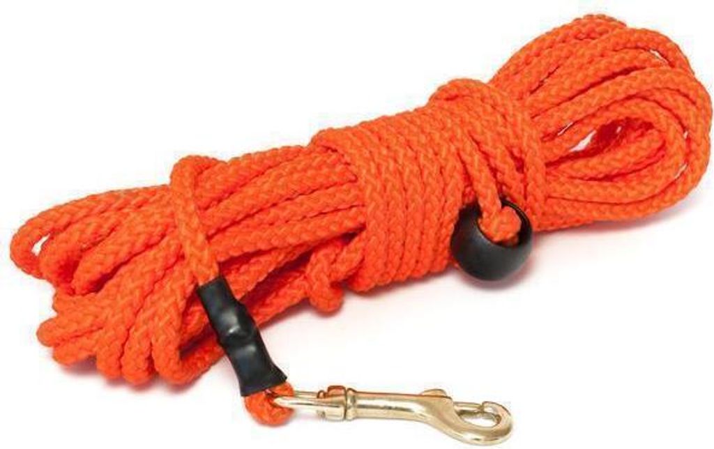 Mystique Nylon Feldleine rund 7mm neon orange 5m messing Karabinerhaken