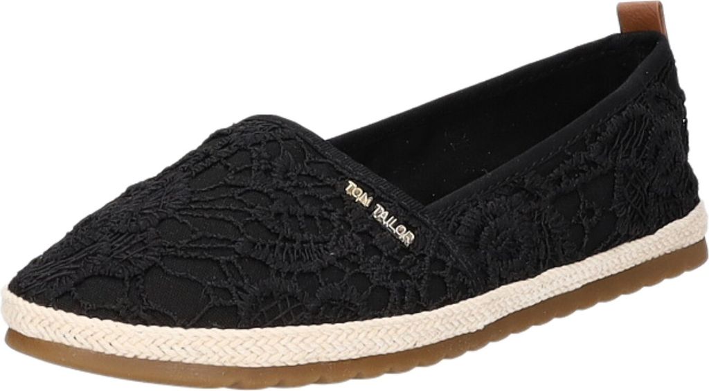 Tom Tailor Damen Espadrilles flacher Slipper schwarz EUR 38