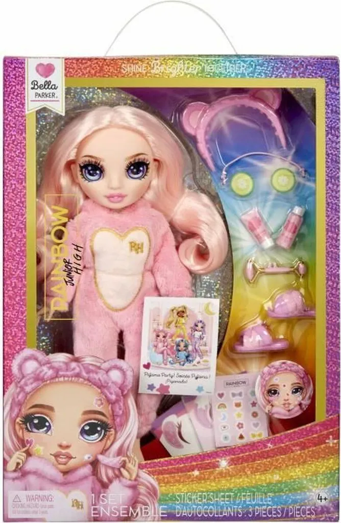 Rainbow High Bella Parker Poupée Articulée Rose aux Cheveux Soyeux 28 cm